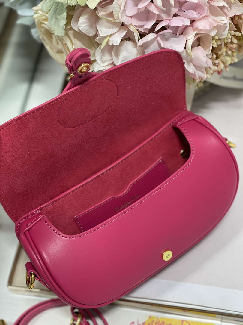 Dior M9317S Crossbody Small Bobby EAST-WEST Bag Smooth Calfskin Rose Red - Default Title - View 7