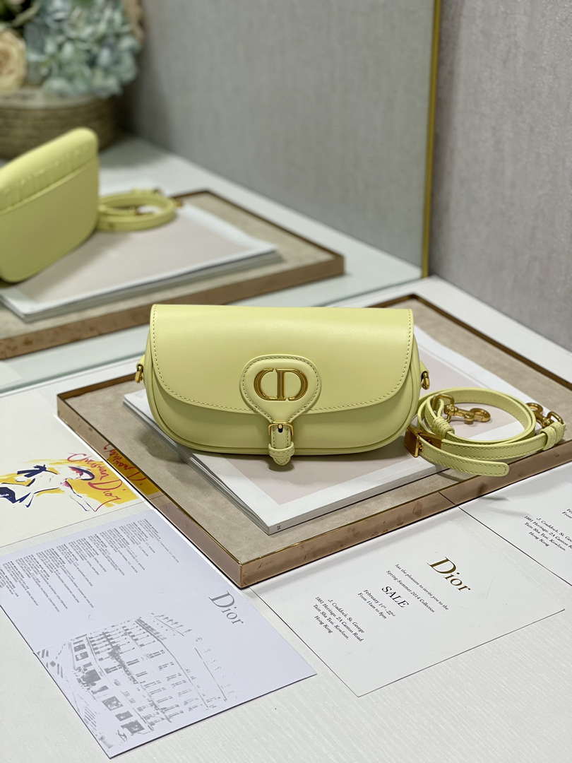 Dior M9317S Crossbody Small Bobby EAST-WEST Bag Smooth Calfskin Yellow - Default Title - View 1