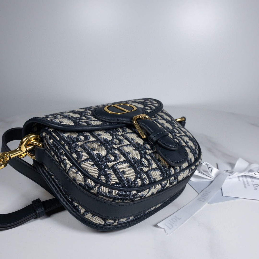 Dior M9319 Dior Bobby Medium Bag Oblique Jacquard Navy Blue