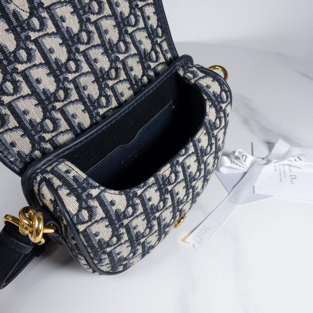 Dior M9319 Dior Bobby Medium Bag Oblique Jacquard Navy Blue - Default Title - View 8
