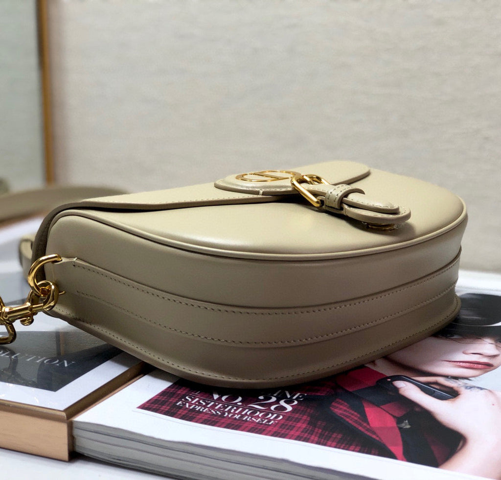 Dior M9319 Medium Bobby Bag Beige Gray Box Calfskin