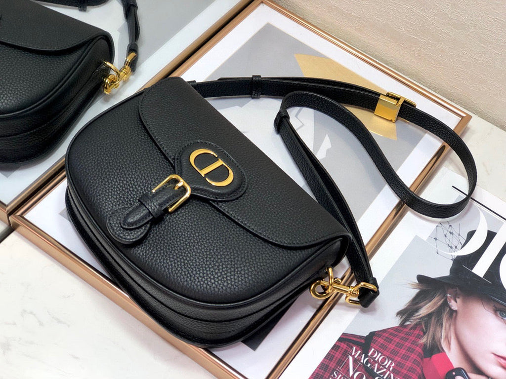 Dior M9319 Medium Bobby Bag Black Grained Calfskin