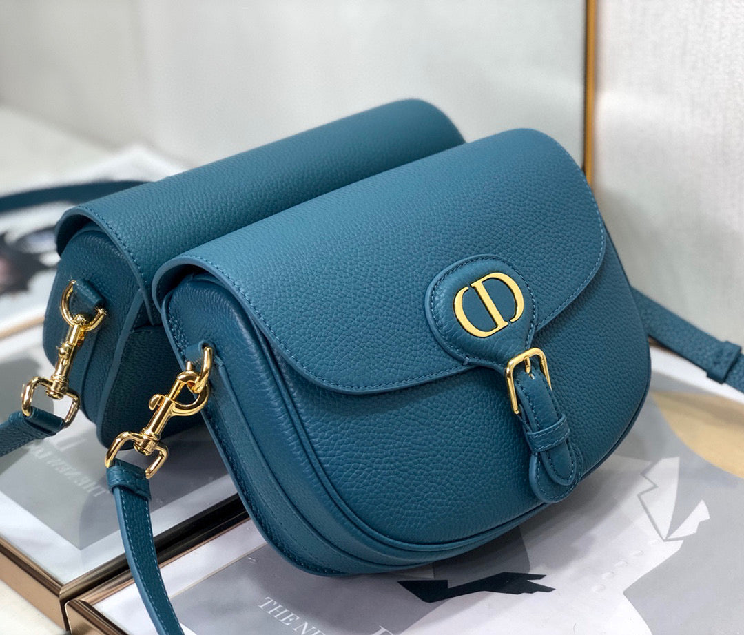 Dior M9319 Medium Bobby Bag Blue Grained Calfskin - Default Title - View 3