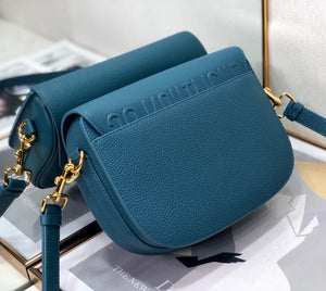 Dior M9319 Medium Bobby Bag Blue Grained Calfskin - Default Title - View 4