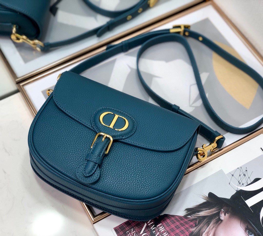 Dior M9319 Medium Bobby Bag Blue Grained Calfskin - Default Title - View 6