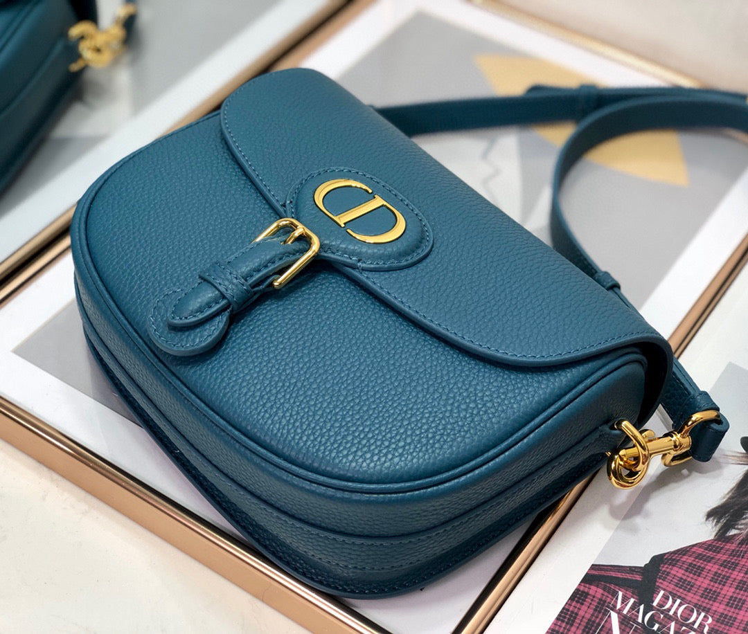 Dior M9319 Medium Bobby Bag Blue Grained Calfskin - Default Title - View 7