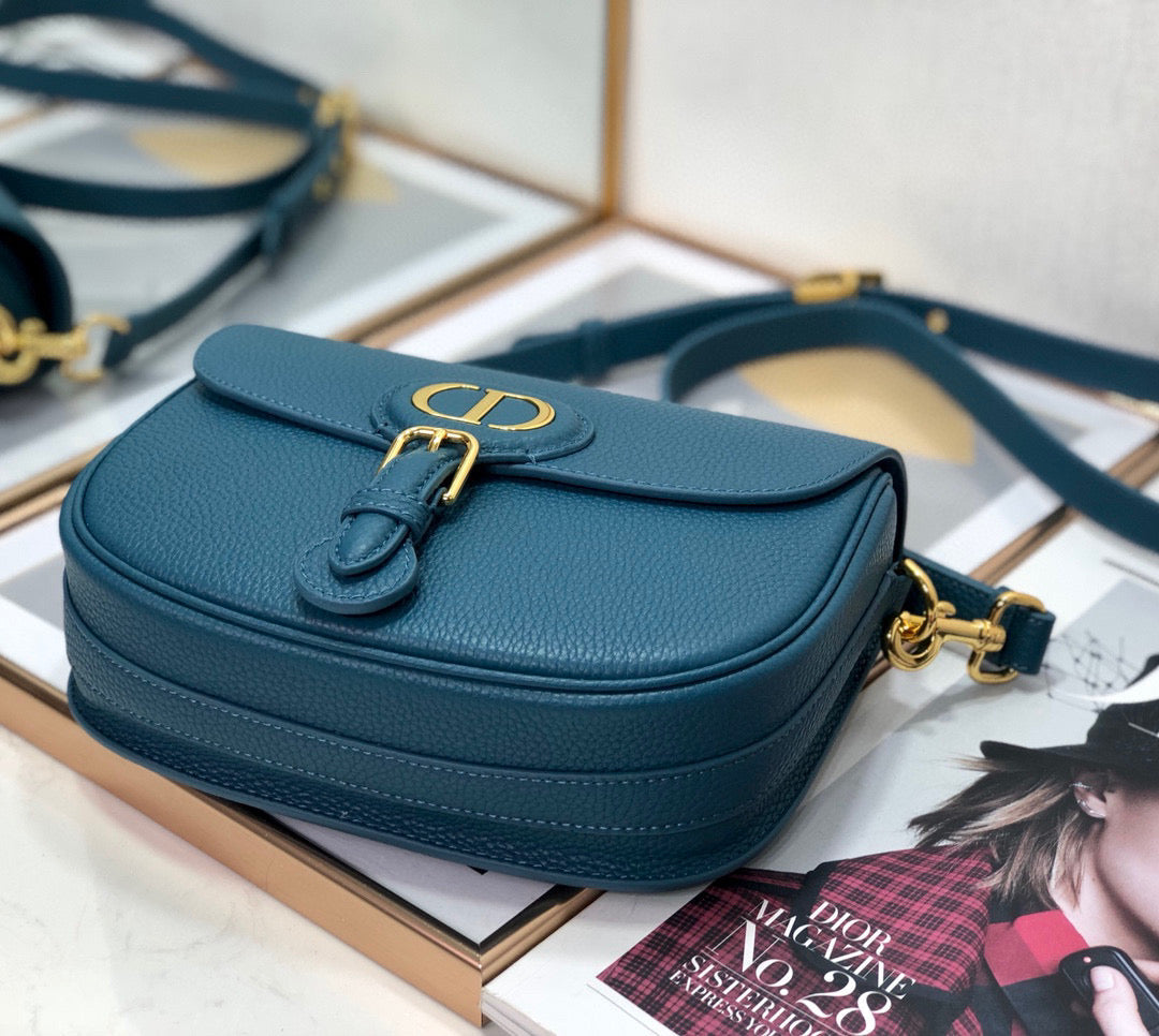 Dior M9319 Medium Bobby Bag Blue Grained Calfskin - Default Title - View 8
