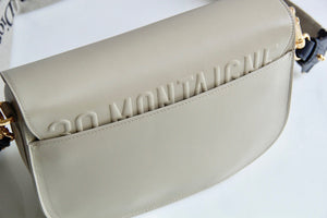 Dior M9320 Large Bobby Bag Beige Box Calfskin with Blue Oblique Strap - Default Title - View 6