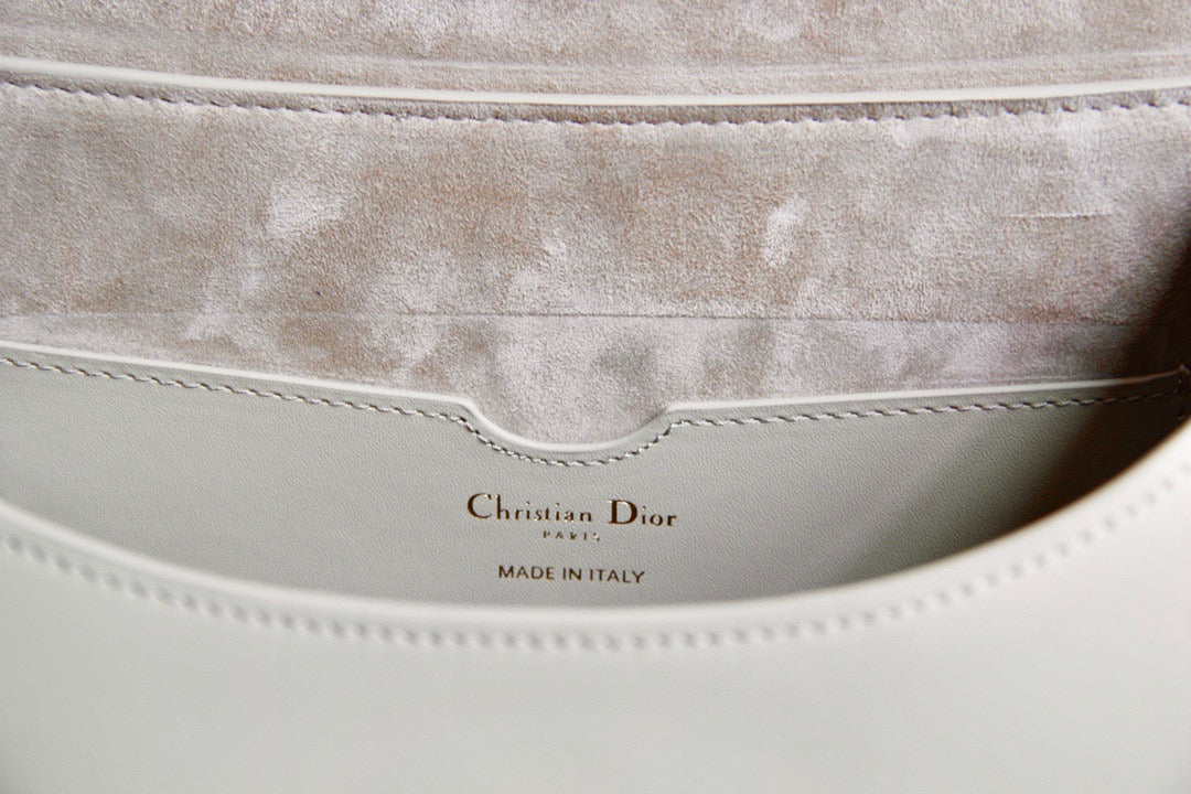 Dior M9320 Large Bobby Bag Beige Box Calfskin with Blue Oblique Strap - Default Title - View 8