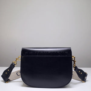 Dior M9320 Large Bobby Bag Black Box Calfskin with Blue Oblique Strap - Default Title - View 3