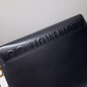 Dior M9320 Large Bobby Bag Black Box Calfskin with Blue Oblique Strap - Default Title - View 5