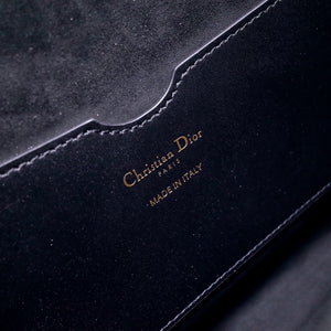 Dior M9320 Large Bobby Bag Black Box Calfskin with Blue Oblique Strap - Default Title - View 9