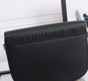 Dior M9320 Large Bobby Bag Black Grained Calfskin with Blue Dior Oblique Strap - Default Title - View 6
