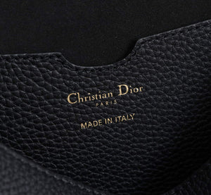 Dior M9320 Large Bobby Bag Black Grained Calfskin with Blue Dior Oblique Strap - Default Title - View 9
