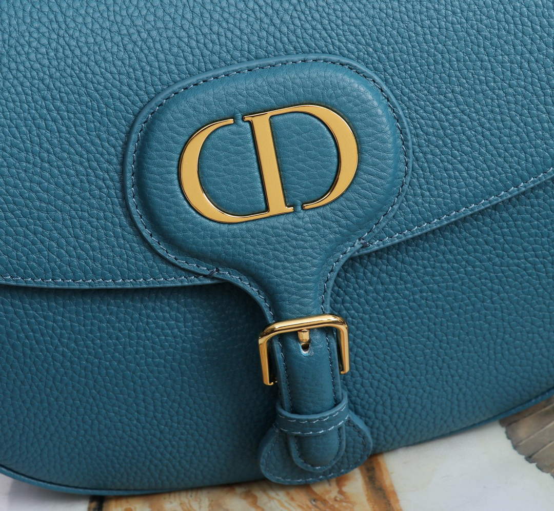 Dior M9320 Large Bobby Bag Blue Grained Calfskin with Blue Dior Oblique Strap