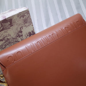 Dior M9320 Large Bobby Bag Brown Box Calfskin with Blue Oblique Strap - Default Title - View 5