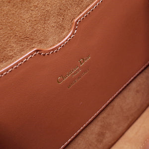 Dior M9320 Large Bobby Bag Brown Box Calfskin with Blue Oblique Strap - Default Title - View 9