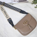 Dior M9320 Large Bobby Bag Light Pink Box Calfskin with Blue Oblique Strap - Default Title - View 1