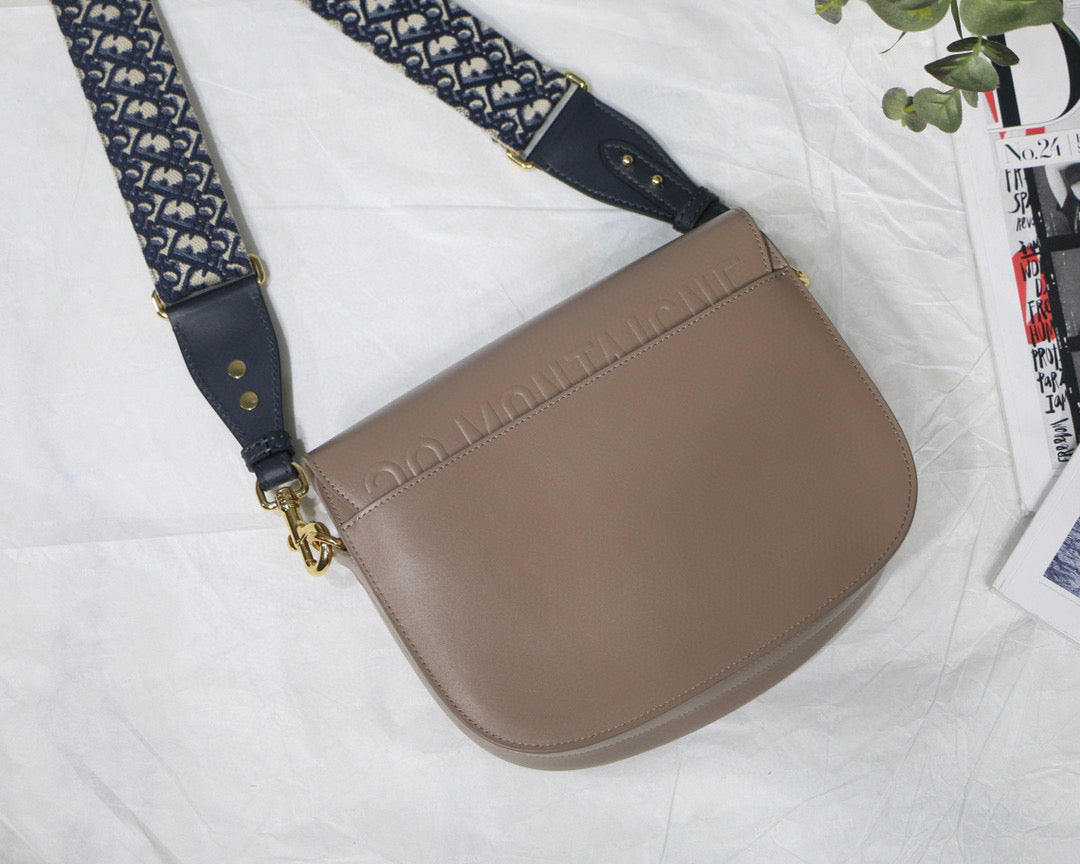 Dior M9320 Large Bobby Bag Light Pink Box Calfskin with Blue Oblique Strap - Default Title - View 5