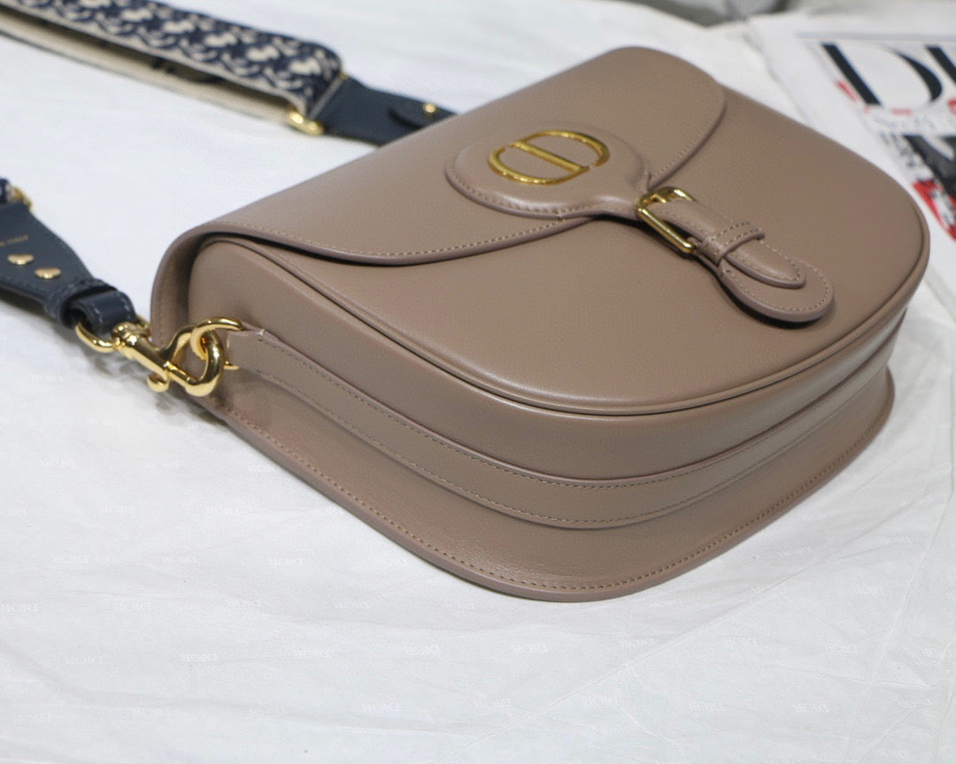 Dior M9320 Large Bobby Bag Light Pink Box Calfskin with Blue Oblique Strap - Default Title - View 6
