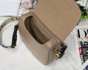 Dior M9320 Large Bobby Bag Light Pink Box Calfskin with Blue Oblique Strap - Default Title - View 8