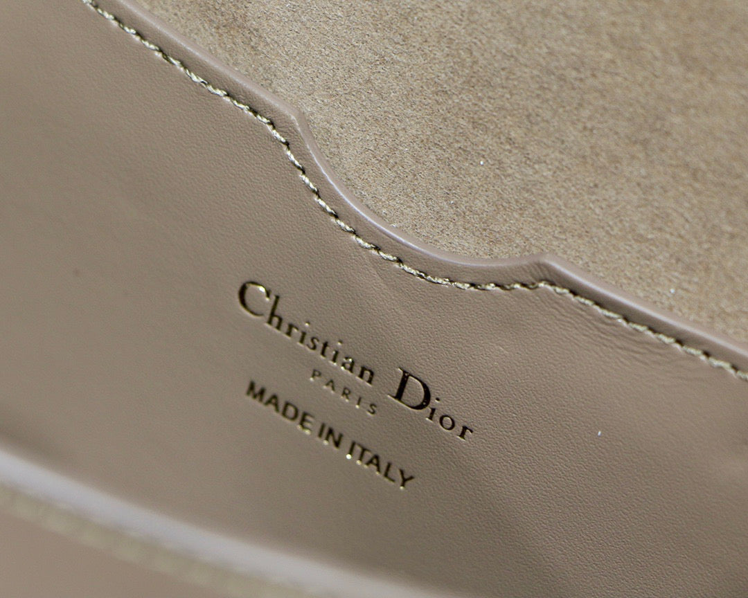 Dior M9320 Large Bobby Bag Light Pink Box Calfskin with Blue Oblique Strap