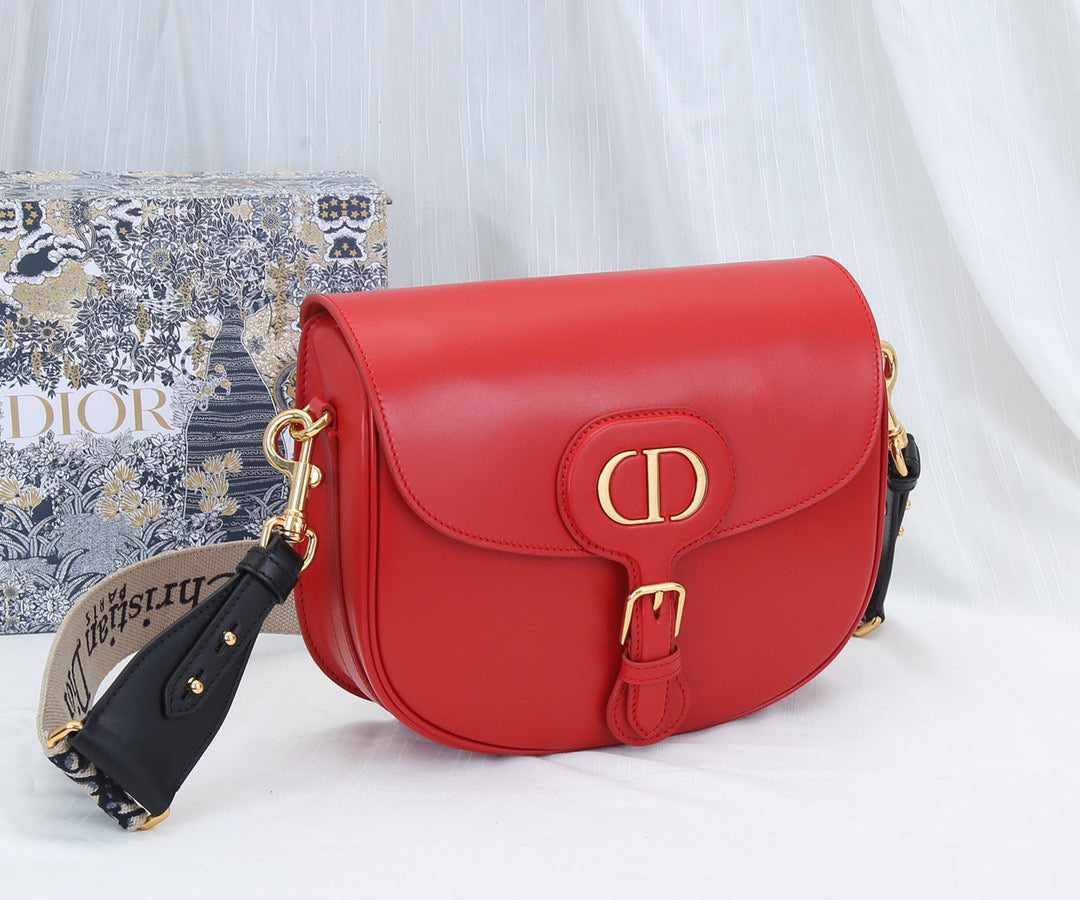 Dior M9320 Large Bobby Bag Red Box Calfskin with Blue Oblique Strap - Default Title - View 2
