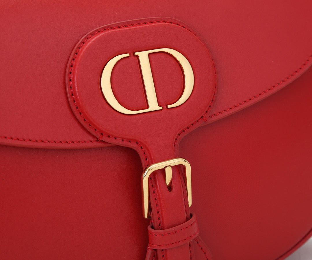 Dior M9320 Large Bobby Bag Red Box Calfskin with Blue Oblique Strap