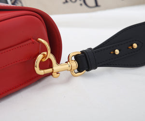 Dior M9320 Large Bobby Bag Red Box Calfskin with Blue Oblique Strap - Default Title - View 7