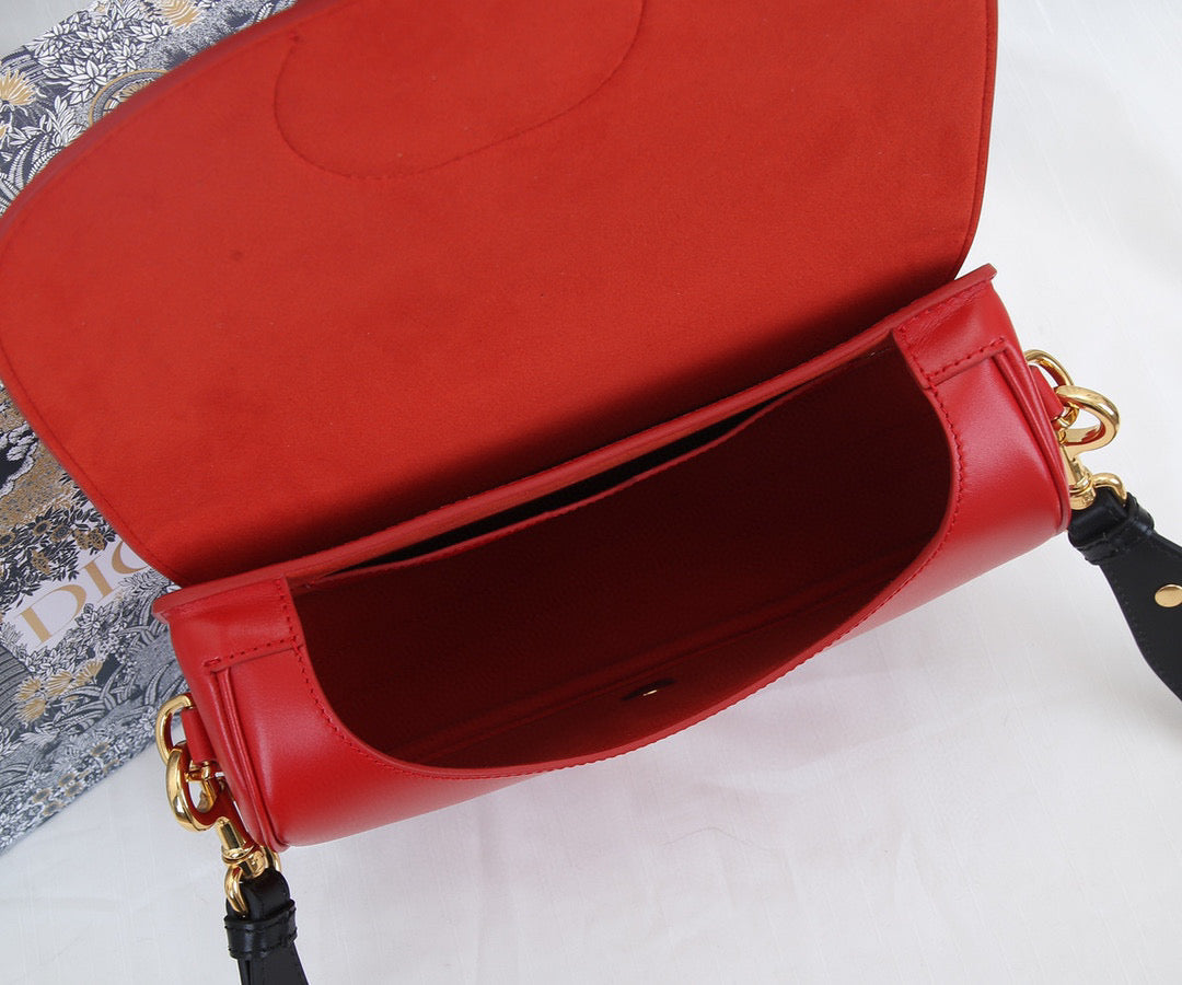 Dior M9320 Large Bobby Bag Red Box Calfskin with Blue Oblique Strap - Default Title - View 8