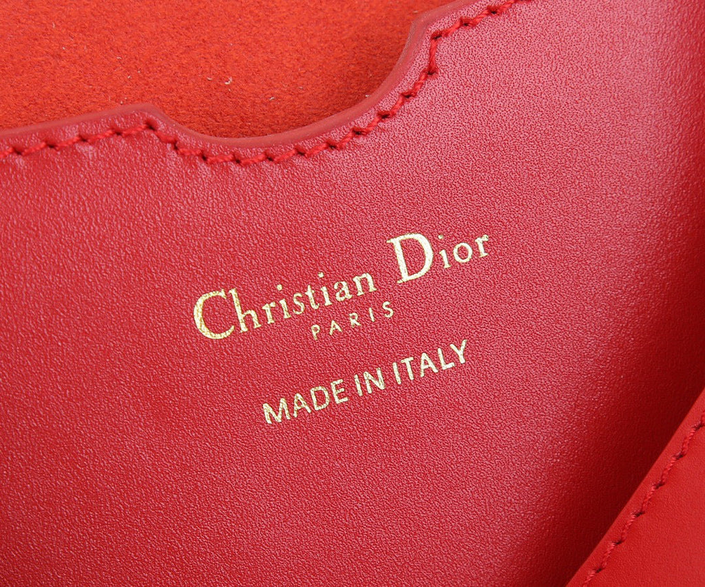 Dior M9320 Large Bobby Bag Red Box Calfskin with Blue Oblique Strap
