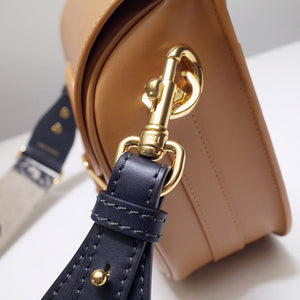 Dior M9320 Large Bobby Bag Tan Box Calfskin with Blue Oblique Strap - Default Title - View 5