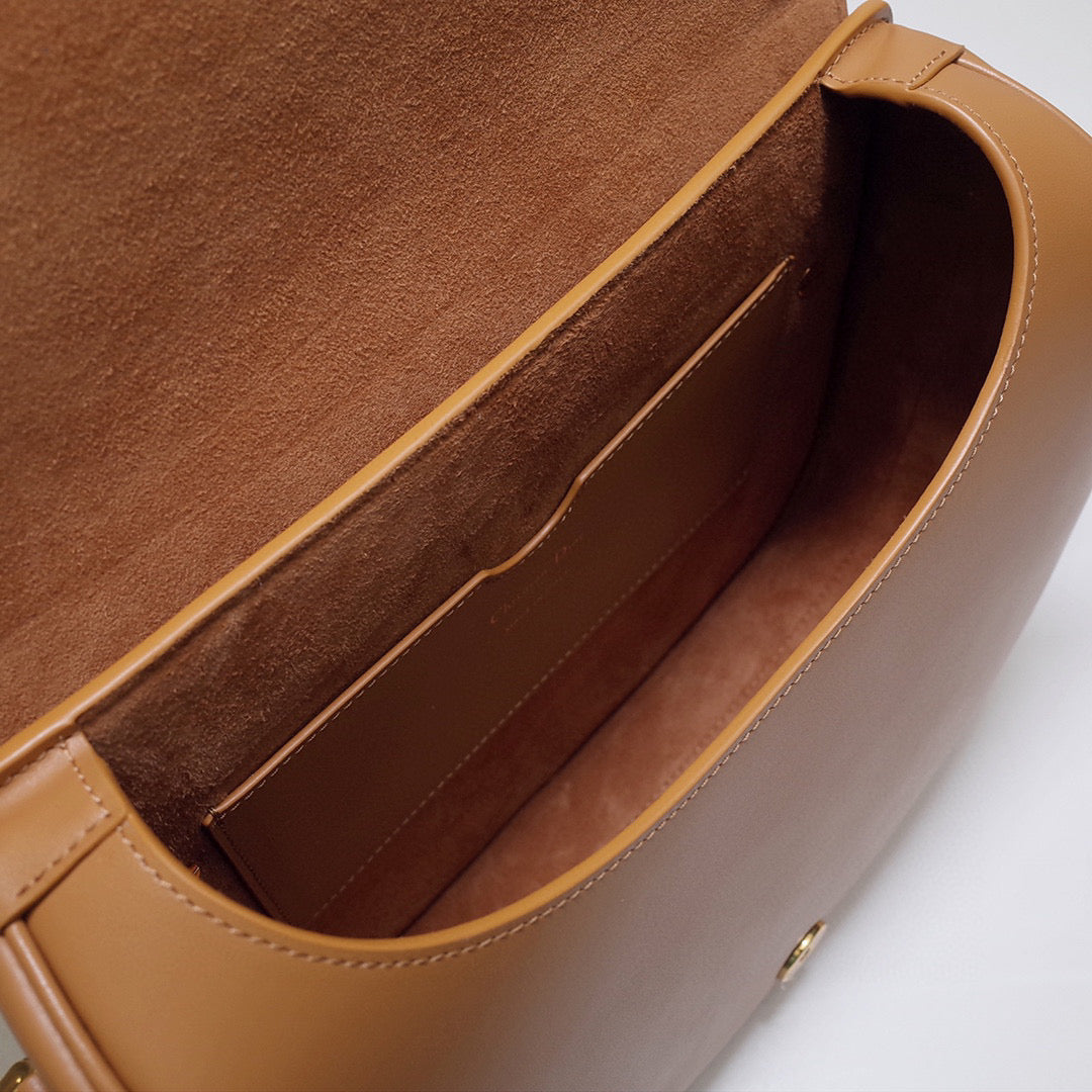 Dior M9320 Large Bobby Bag Tan Box Calfskin with Blue Oblique Strap - Default Title - View 8