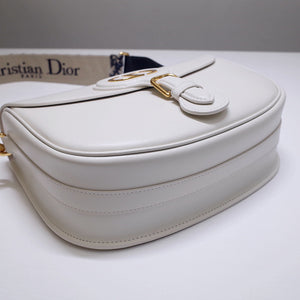 Dior M9320 Large Bobby Bag white Box Calfskin with Blue Oblique Strap - Default Title - View 6