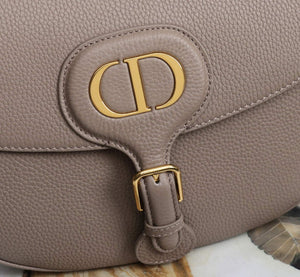 Dior M9320 Large Dior Bobby Bag Warm Taupe BoxCalfskin With Blue Oblique Embroidered Strap - Default Title - View 8