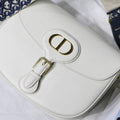 Dior M9320 Large Dior Bobby Bag Latte Box Calfskin With Blue Oblique Embroidered Strap - Default Title - View 1