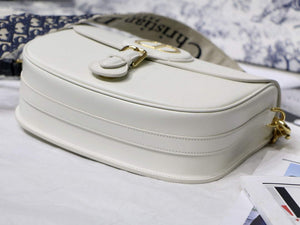 Dior M9320 Large Dior Bobby Bag Latte Box Calfskin With Blue Oblique Embroidered Strap - Default Title - View 6