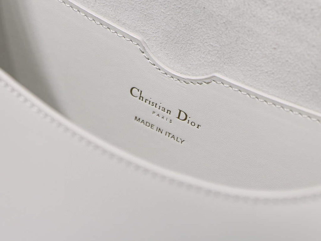 Dior M9320 Large Dior Bobby Bag Latte Box Calfskin With Blue Oblique Embroidered Strap