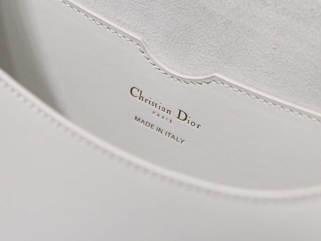 Dior M9320 Large Dior Bobby Bag Latte Box Calfskin With Blue Oblique Embroidered Strap