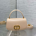 Dior M9370 Small 30 Montaigne Avenue Top Handle Bag Apricot Ribbed Calfskin - Default Title - View 1