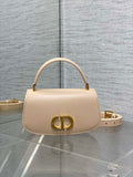 Dior M9370 Small 30 Montaigne Avenue Top Handle Bag Apricot Ribbed Calfskin