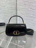 Dior M9370 Small 30 Montaigne Avenue Top Handle Bag Black Patent leather