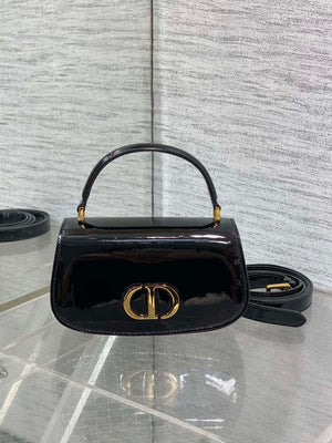 Dior M9370 Small 30 Montaigne Avenue Top Handle Bag Black Patent leather - Default Title - View 1