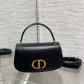 Dior M9370 Small 30 Montaigne Avenue Top Handle Bag Black Ribbed Calfskin - Default Title - View 1
