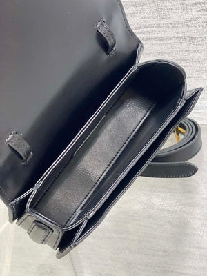 Dior M9370 Small 30 Montaigne Avenue Top Handle Bag Black Ribbed Calfskin - Default Title - View 7