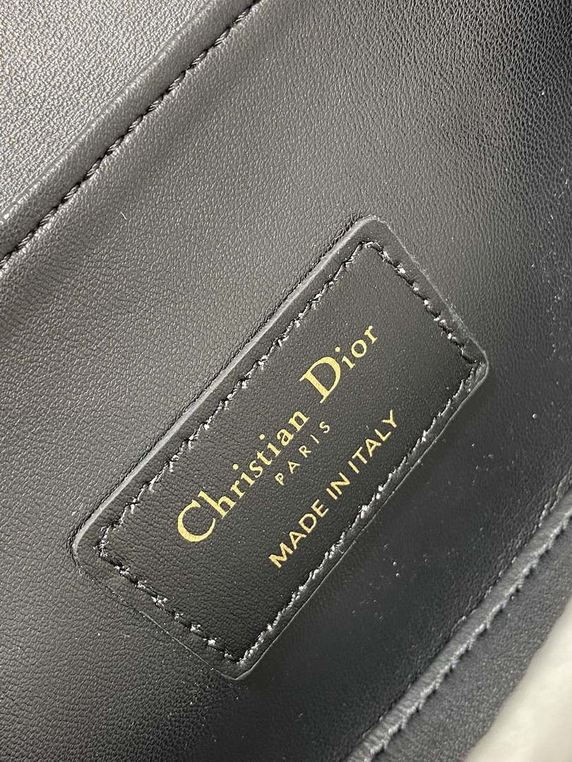 Dior M9370 Small 30 Montaigne Avenue Top Handle Bag Black Ribbed Calfskin