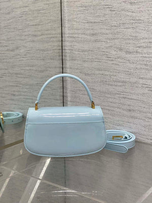 Dior M9370 Small 30 Montaigne Avenue Top Handle Bag Blue Patent leather - Default Title - View 3