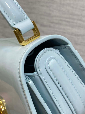 Dior M9370 Small 30 Montaigne Avenue Top Handle Bag Blue Patent leather - Default Title - View 5