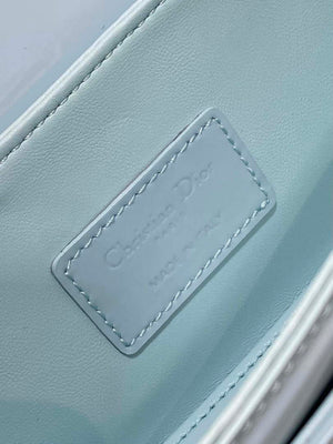 Dior M9370 Small 30 Montaigne Avenue Top Handle Bag Blue Patent leather - Default Title - View 9