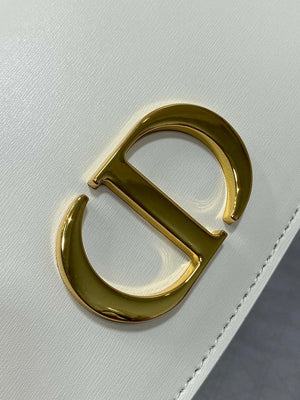 Dior M9370 Small 30 Montaigne Avenue Top Handle Bag White Ribbed Calfskin - Default Title - View 2